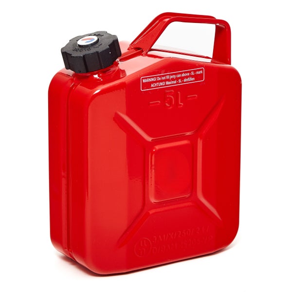BW® Kraftstoffkanister Metall Benzinkanister 5 Liter mit Schraubverschluss - Rot - RAL 3000 - TÜV-geprüft und UN-Zulassung - Made in Europe