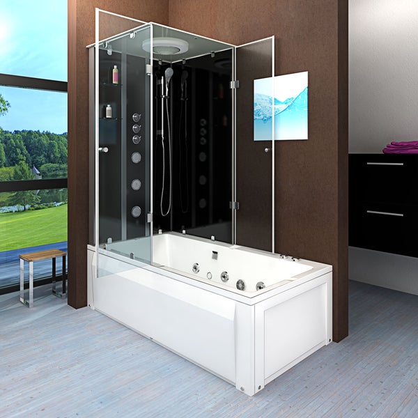 Whirlpool Dusche Kombination K05-R32-WP Duschtempel 90x180 cm