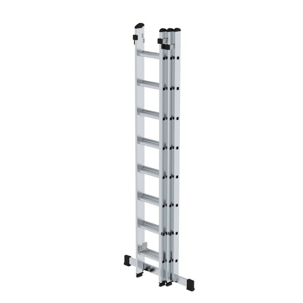 PROREGAL Sprossen-Schiebeleiter 3-Teilig mit Standard-Traverse 3 x 8 Sprossen