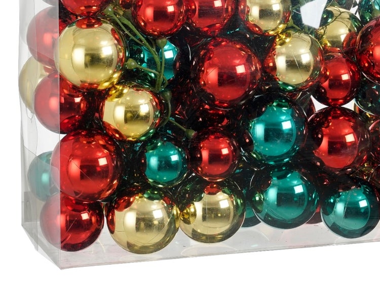 LAALU Satz von 68 Ornamenten: Girlande mit farbigen Ornamenten 180 cm