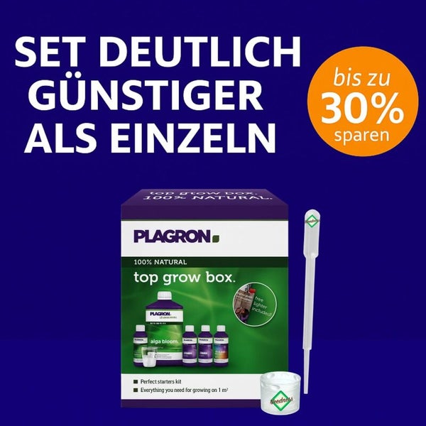 Plagron Top Grow Box mit Dünger, Pipette und Feuerzeug
