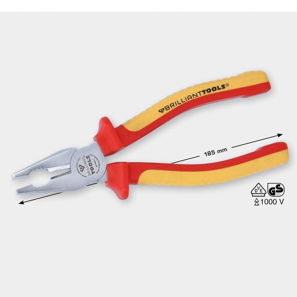 Brilliant Tools Kombinationszange, 185 mm, geprüft bis 1000 V
