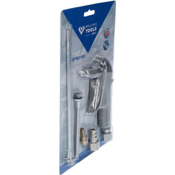 BRILLIANT TOOLS Druckluft-Ausblaspistole inklusive 3 Wechseldüsen - BT161103