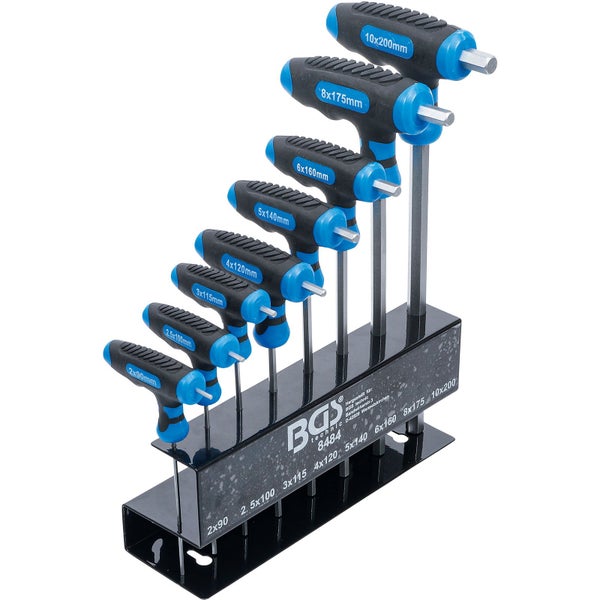 Satz Innensechskantschlüssel mit T-Griff in Halterung