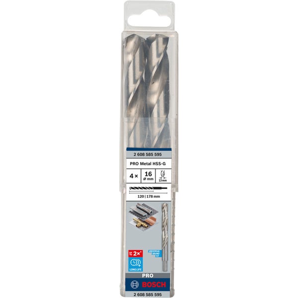 Bosch PRO Metal HSS-G Spiralbohrer 16 x 120 x 178 mm - 2608585595