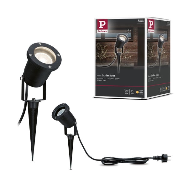LED Gartenstrahler IP65 rund 92mm 3000K 3,5W 230lm 230V Schwarz Aluminium