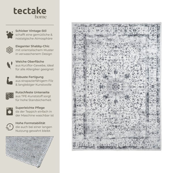 Tectake Teppich im Vintage-Stil mit orientalischem Muster