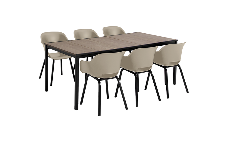Keter Signature Porto Tisch 200 cm + 6 Noa Stühle – Stilvolles Outdoor-Dining für bis zu 8 Personen