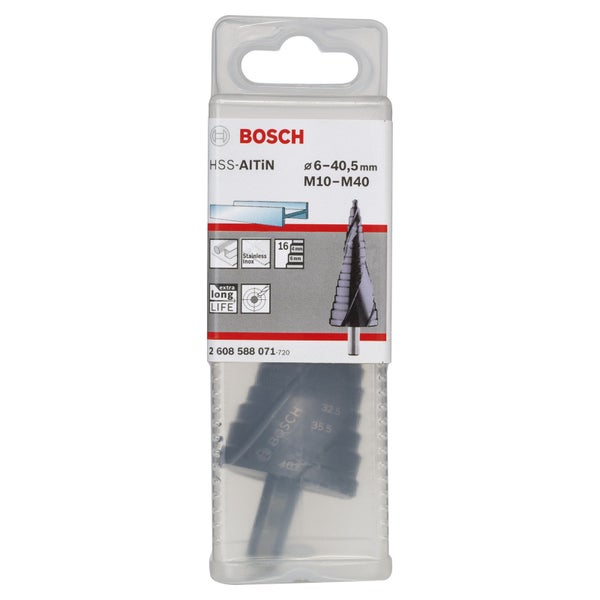 Bosch Stufenbohrer HSS-AITIN Durchmesser 6 bis 40,5 Millimeter
