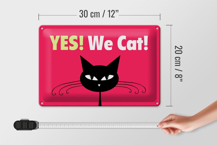 Blechschild Spruch 30x20cm Yes We cat Katze