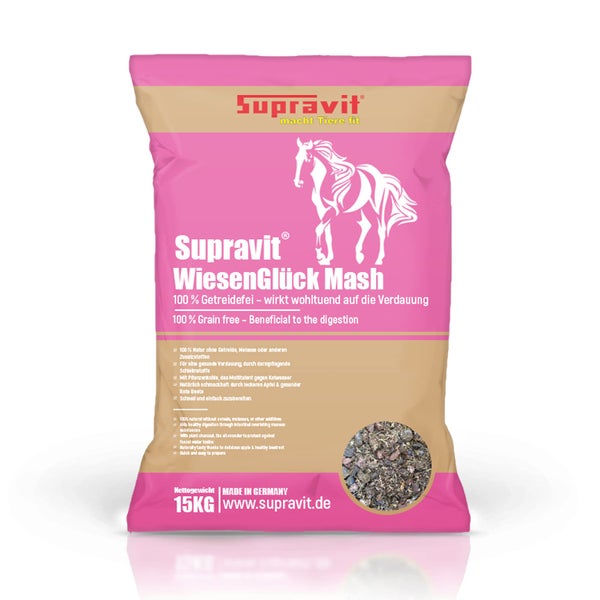 Supravit WiesenGlück Mash Pferdefutter, 15 Kilogramm Sack