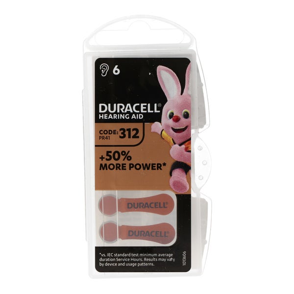 Duracell Hörgerätebatterie DA 312 AC Zn/Luft 1,4Volt 160mAh