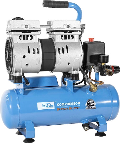 Güde Kompressor Air Power 105/8/6 Silent, flüsterleiser Druckluftkompressor mit 6 Liter Kessel, ölfrei.