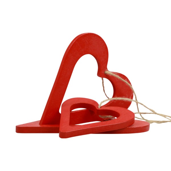 Dekorative Holzherzen mit Schnur