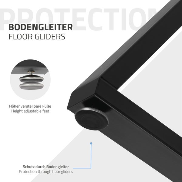 ML-Design 2 Stück Tischbeine 50xH71cm, Tischkufen X-Form, aus Stahl pulverbeschichtet, Schwarz, Industriedesign, Kufengestell für Esstisch/Schreibtisch, Tischgestell, Metall Möbelfüße für DIY-Projekte