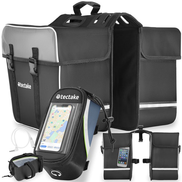 Fahrradtaschen-Set von tectake mit Smartphone-Halterung