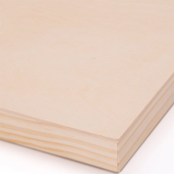 Holz-Malgrund 2er Set 80x80 cm (LxB) Birkenholz naturbelassen, Tiefe 3,8 cm  naturfarben
