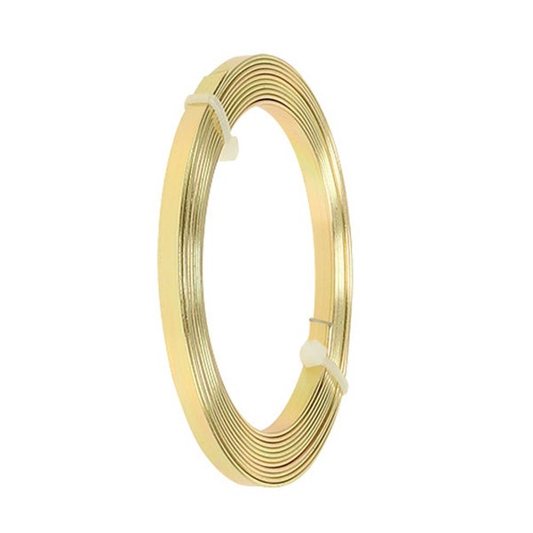 Goldfarbener Kantenumleimer aufgerollt.
