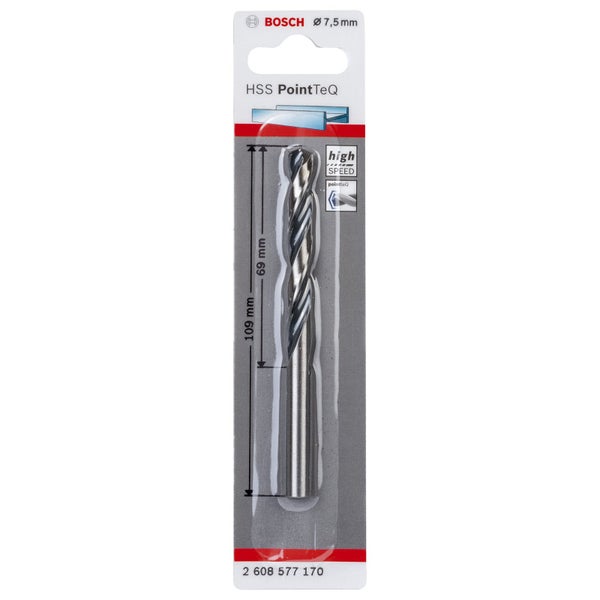 Bosch 1x HSS PointTeQ DIN 338 7,5 x 69 x 109 mm - 2608577170