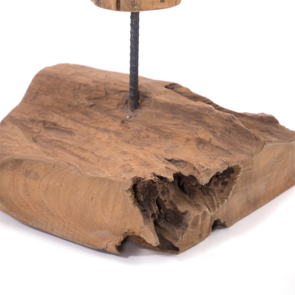 Skulptur  Roots 100 Teakwurzel Treibholz Unikat, auf Sockel naturfarben