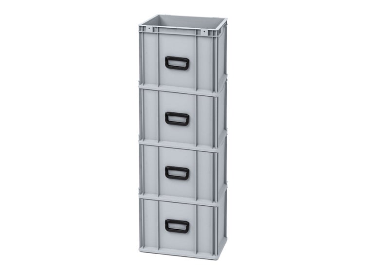 PROREGAL Spar Set 4x Eurobox Nextgen Portable Uno HxBxT 32 x 30 x 40 cm 30 Liter Eurobehälter Transportbox Transportbehälter Stapelbehälter