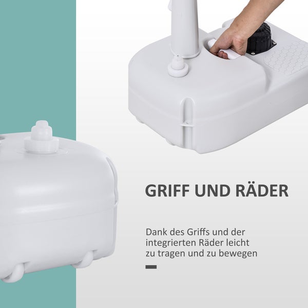 Outsunny Camping Waschbecken, Handwaschbecken mit 17L Wassertank, 51L x 33,5B x 103H cm, HDPE, Grau