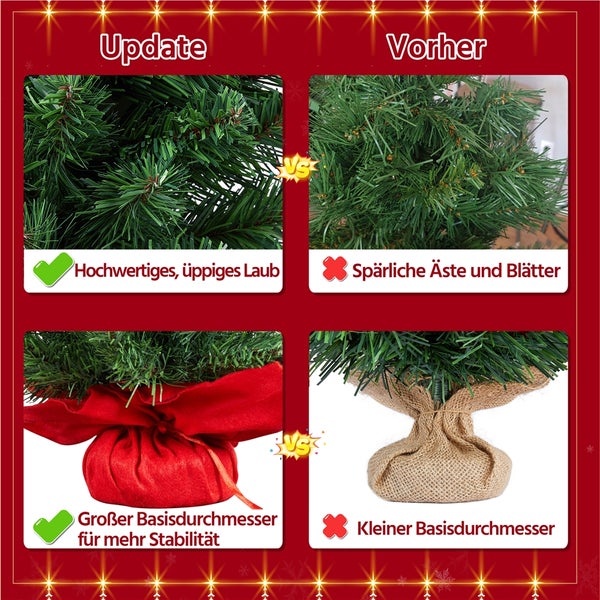 Yaheetech 60cm Weihnachtsbaum mit Ständer , Grün