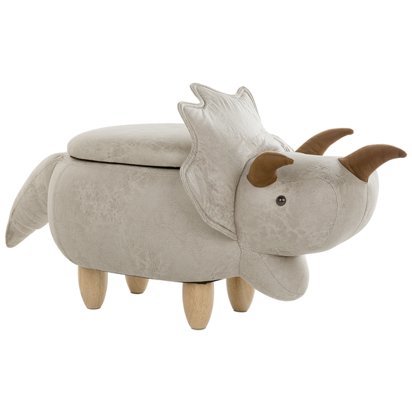 Triceratops Hocker mit Stauraum und Holzbeinen