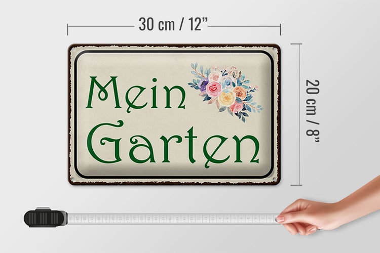 Blechschild Spruch 30x20cm mein Garten