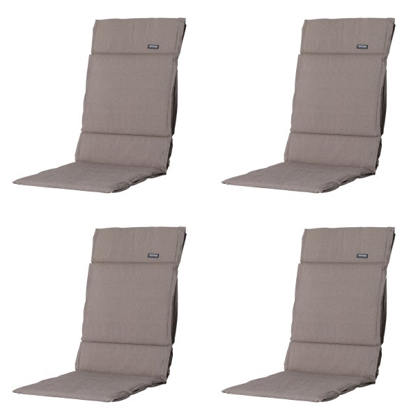 Hochlehnerauflage Fiber Deluxe Panama taupe - Ca. 125x50 cm - 4er-Set