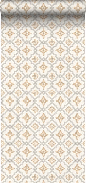 Duro Tapete Fliesenmuster Gelb - 53 cm x 10.05 m - 661179