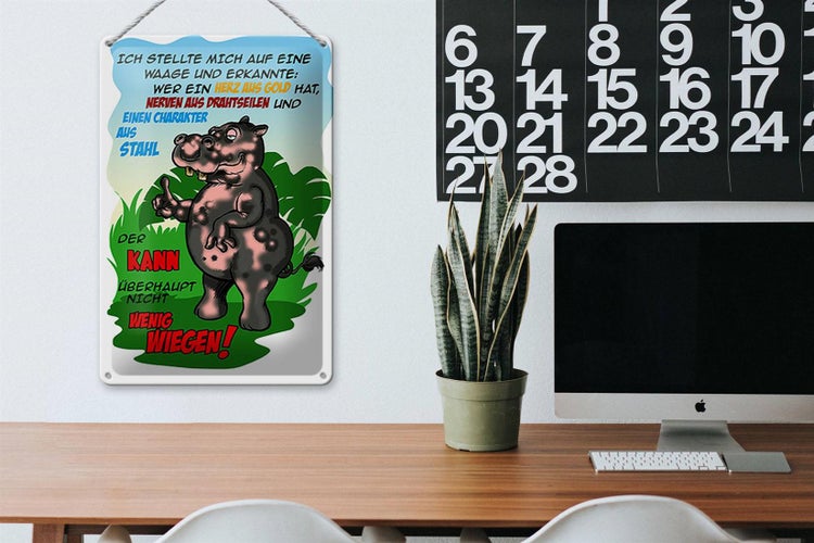 Blechschild Spruch 20x30cm Ich stellte mich auf Waage