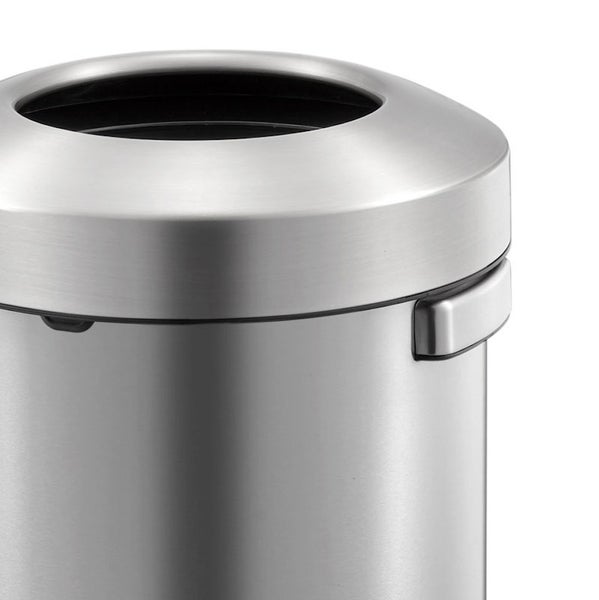 PROREGAL Stilvoller Offener Abfallsammler Aus Gebürstetem Edelstahl 50 Liter HxØ 59,6 x 37 cm Silber