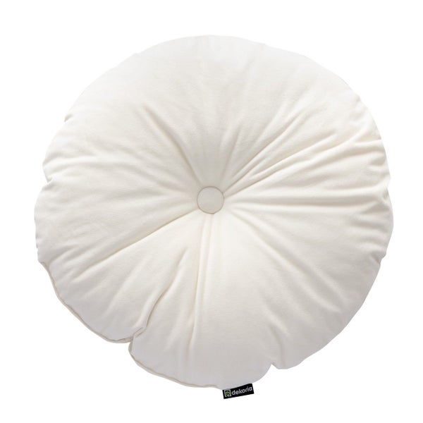 KISSEN Velvet rund, creme, 37cm