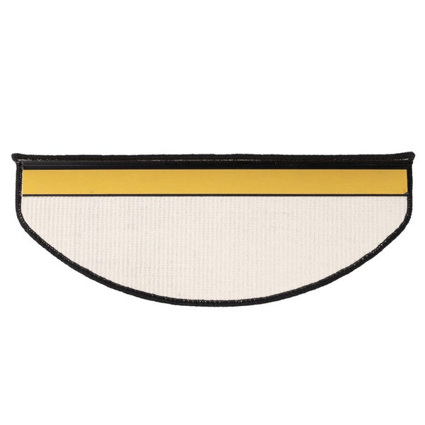 FLOORDIREKT Premium Sisal-Stufenmatte - Umkettelt & Selbstklebend - Halbrund - Schwarz - 23,5 x 65 cm