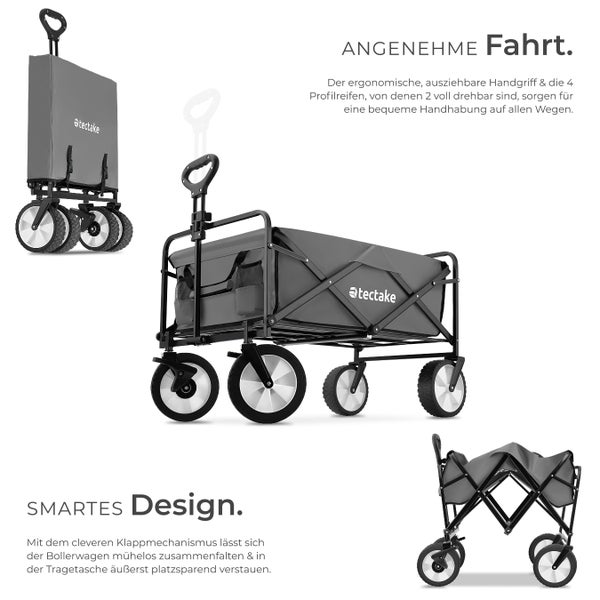 Bollerwagen mit Rädern und ausziehbarem Griff