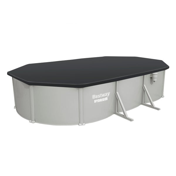 Bestway Hydrium ovaler Stahlwandpool mit schwarzer Abdeckplane