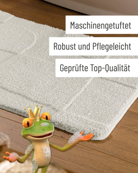 Maschinengetuftete Badematte, robust und pflegeleicht, geprüfte Top-Qualität.