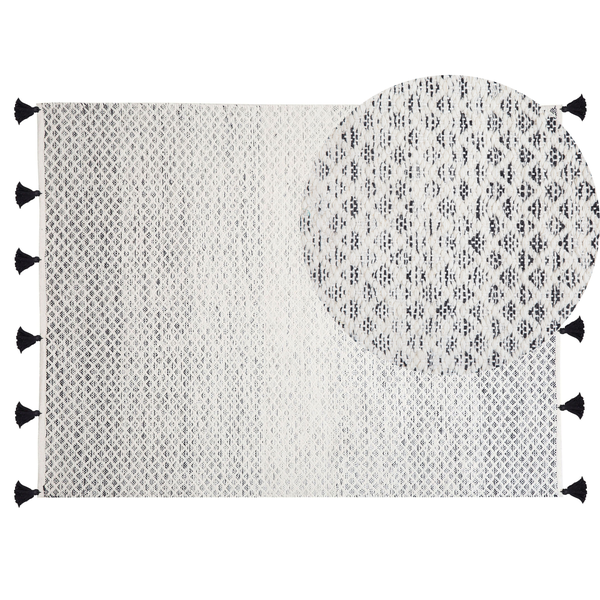 Teppich GEMLIK Schwarz 140 x 200 cm Wolle