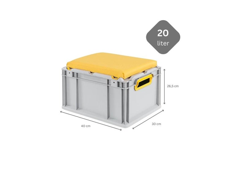 PROREGAL SparSet 6 x Eurobox NextGen Seat Box Gelb HxBxT 26,5 x 30 x 40 cm 20 Liter Griffe Offen Eurobehälter Sitzbox Transportbox