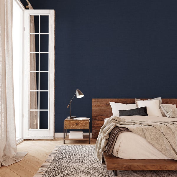 Tapete Blau Uni Modern für Wohnzimmer Schlafzimmer Küche MADE IN GERMANY 10,05 x 0,53m