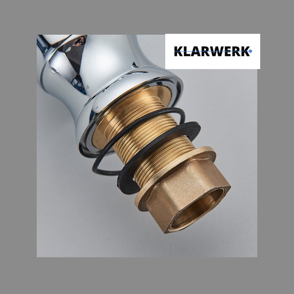 Klarwerk Waschbeckenarmatur mit Befestigungsset inklusive Gewindebolzen und Dichtungsringen