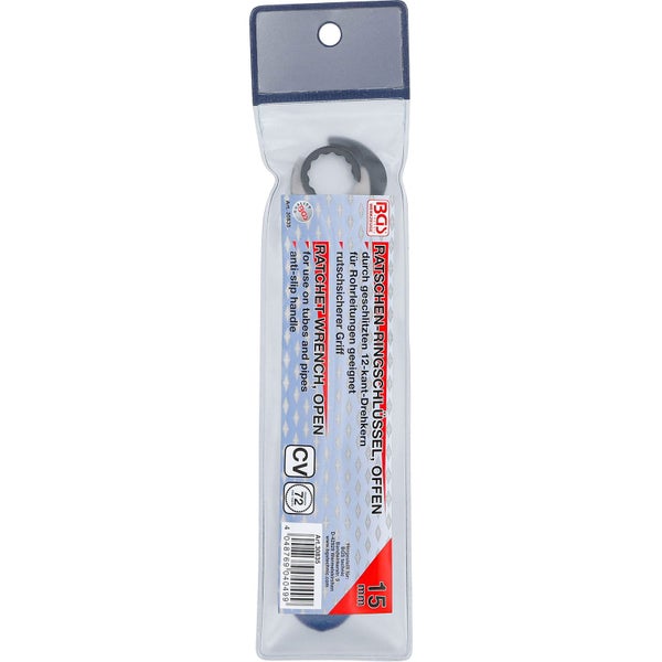 Rohrsteckschlüssel in transparenter Verpackung