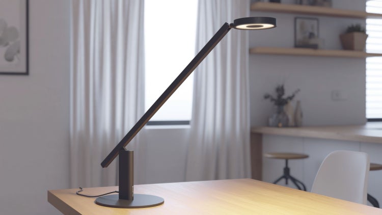 LUCTRA Table Lite Design Schreibtischlampe LED Dimmbar, Gestensteuerung, HCL, 900lm, 2.700K bis 6.500K, 921401, schwarz