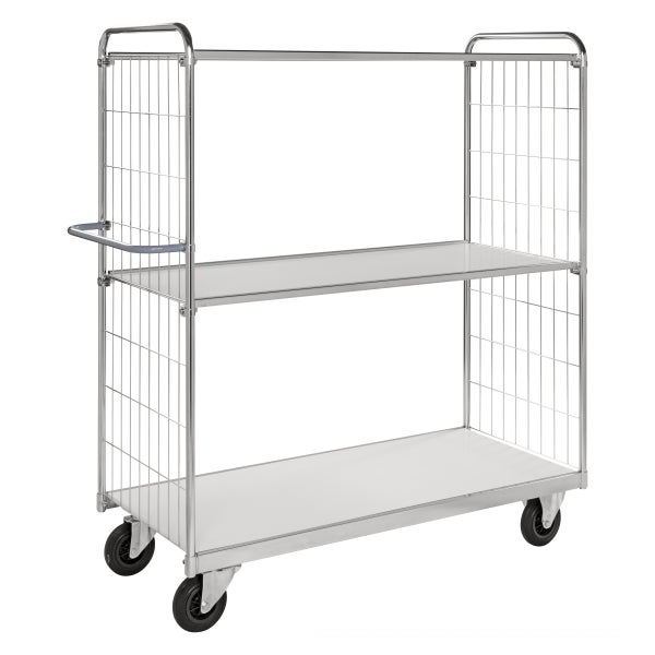 Rollwagen mit zwei Ablageflächen und Gitterseitenwänden