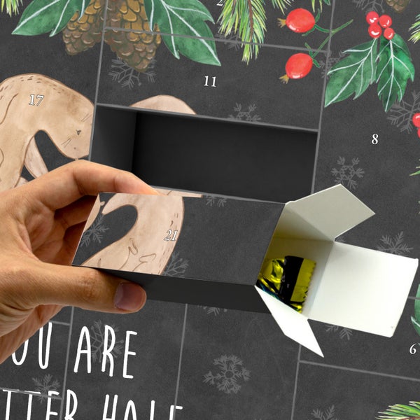 Mr. & Mrs. Panda Befüllbarer Adventskalender Otter Herz - Schwarz