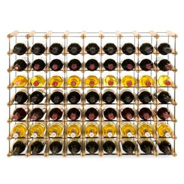 PROREGAL Modulares Weinregal Vinotega Mod Metal HxBxT 72,5 x 92,5 x 24,5 cm 9 x 7 Flaschen Massives Kiefernholz Natur