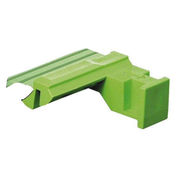 Grüner Parallelanschlag aus Kunststoff.