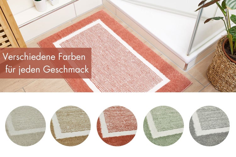 Badematten Set Maui bestehend aus zwei Badematten 40 x 60 cm und 60 x 100 cm in Rostrot