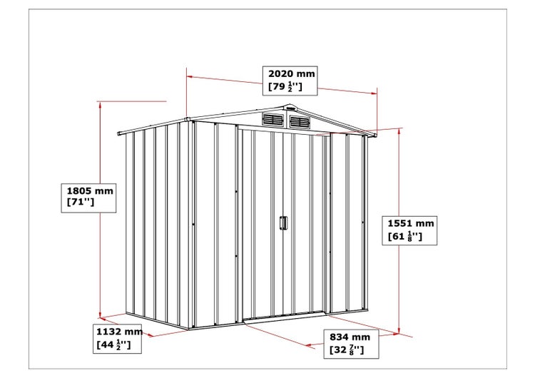 Metall Gerätehaus 202x113 Gartenhaus Schiebetüren